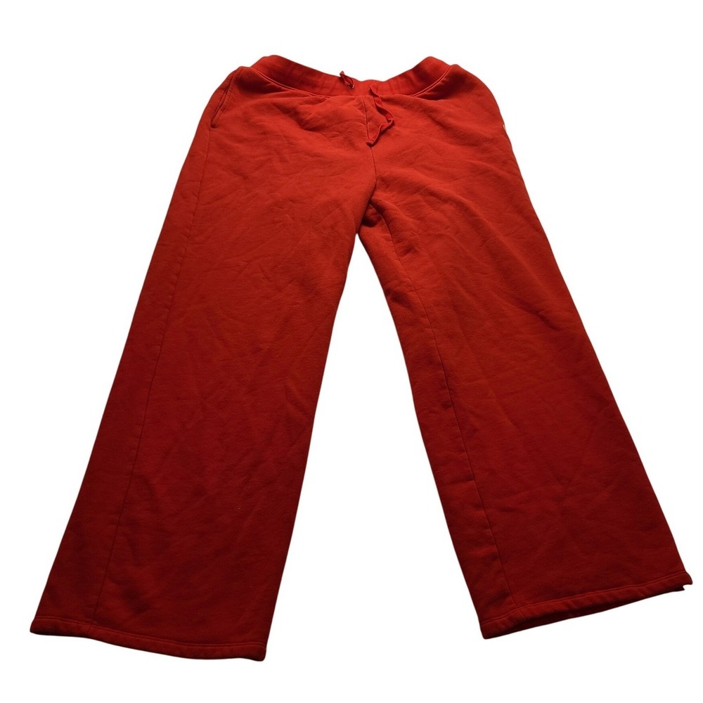 Champion Red Wide Leg Women's Sweatpants XXL Fleece Drawstring Lounge Pants